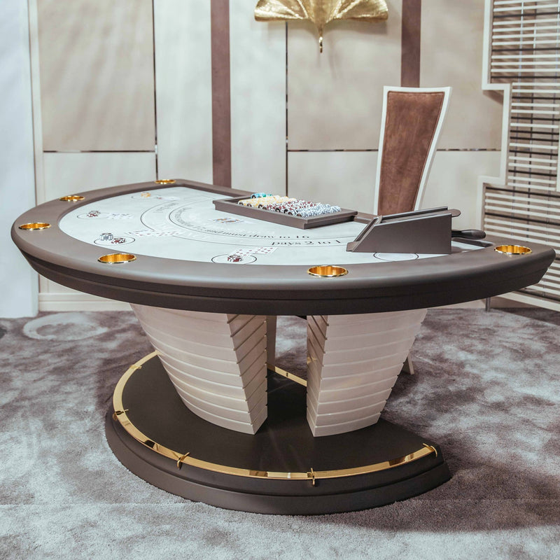 Feather Touch Blackjack Table-  Luxury Casino Table, Wooden