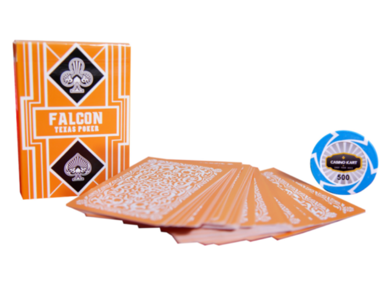 Falcon Texas Poker Jumbo Index Orange - casino-kart