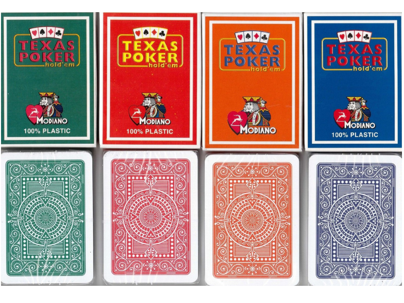 MODIANO TEXAS POKER PACK OF 24-3 COLORS EACH - casino-kart