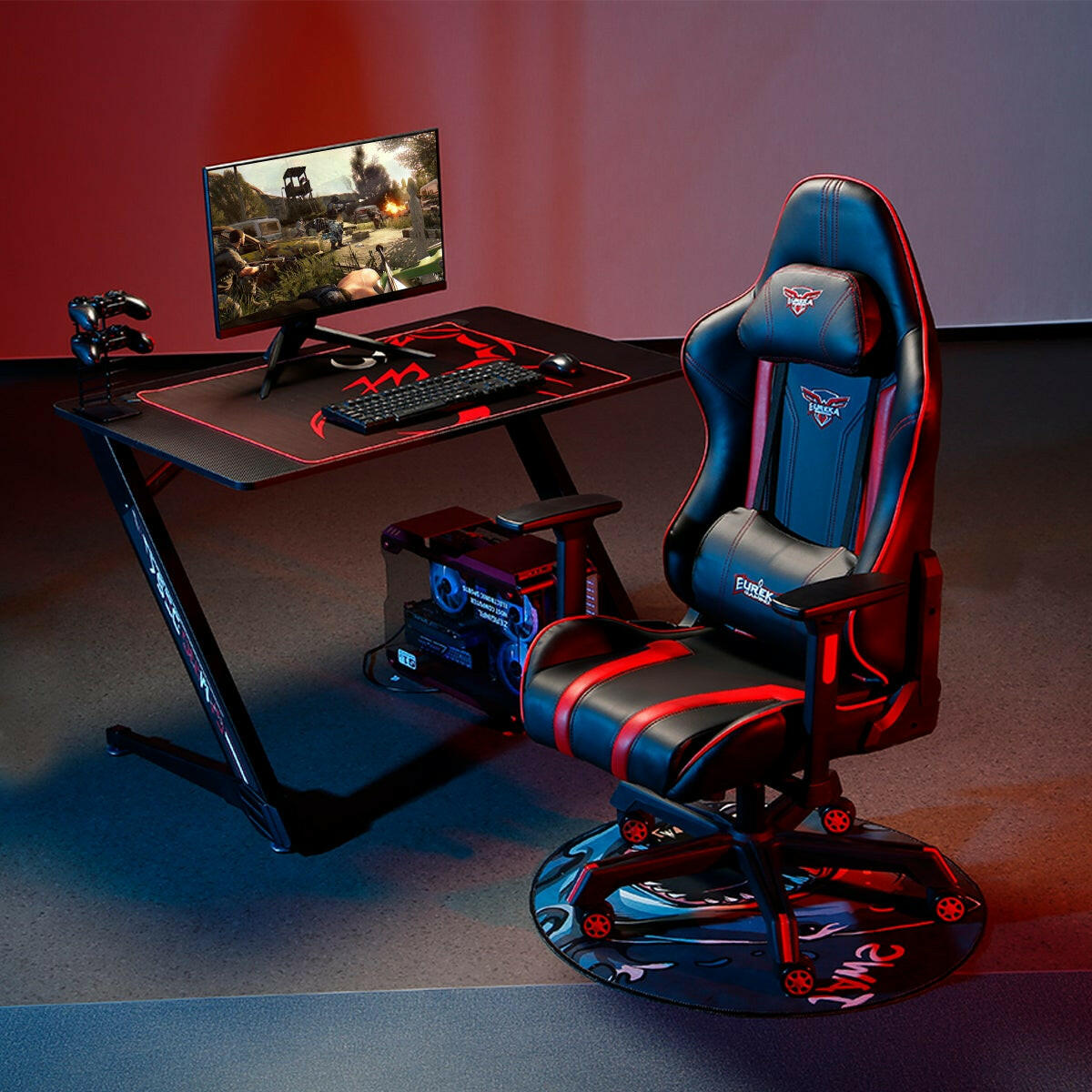 Eureka Ergonomic Gaming Table- 43 Inches, Z Shaped